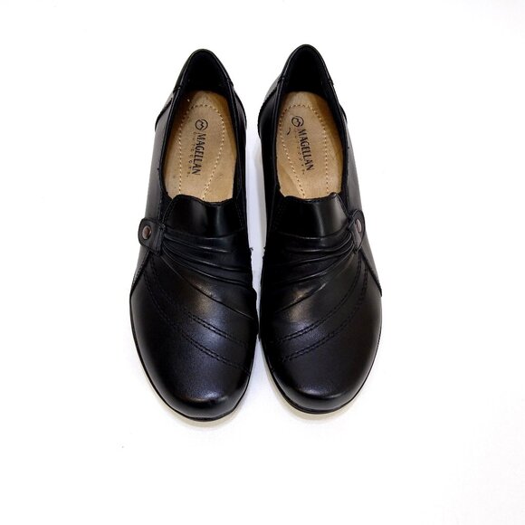 Magellan Outdoors Leather Upper Slip-On Ankle Booties Putian Women Size 8M Black - Picture 5 of 7